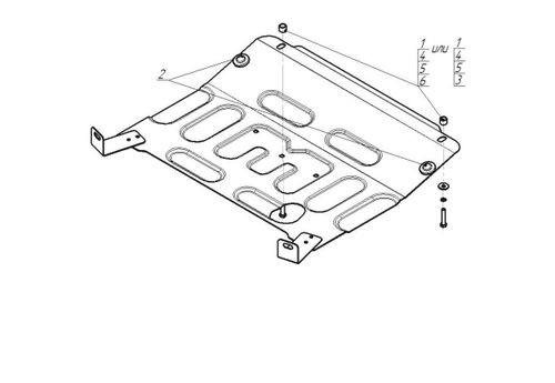Защита стальная 2 мм двигателя для Lada Granta, Kalina, Datsun On-DO MOTODOR.72114
