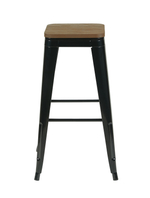 Стул барный TOLIX черный глянцевый + темное дерево KD 4 шт.