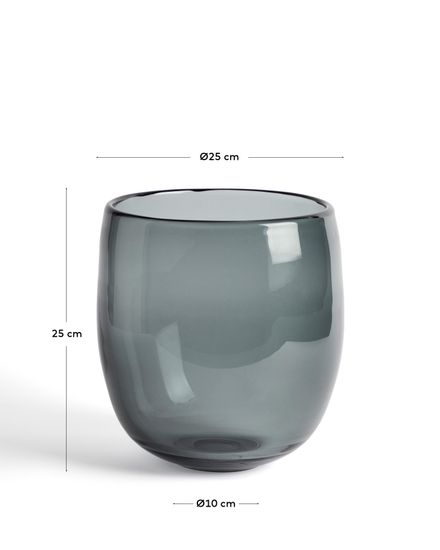 Ваза Sirau из серого стекла, диаметр 24 см