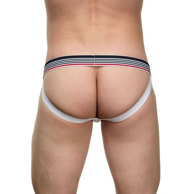 Сексуальные сетчатые трусы-джоки с кармашком (Размер: L-XL) (Цвет: белый)