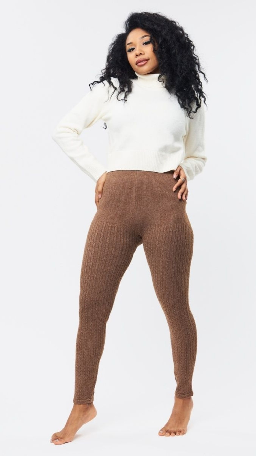 Лосины жен. Монголия вязка косичкой Ш005