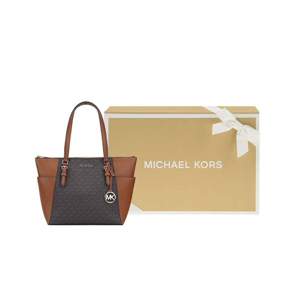 Сумка MICHAEL KORS MK Charlotte PVC Tote, 35T0GCFT3B-BROWN