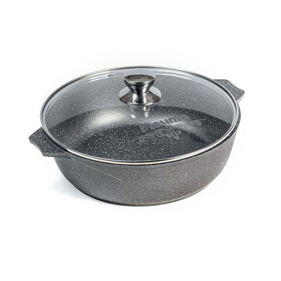 Жаровня алюминий, 30 см, антиприг, Мечта, Гранит, 35701, с крыш