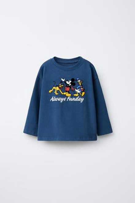 ZARA ФУТБОЛКА СРЕДНЕЙ ПЛОТНОСТИ MICKEY MOUSE AND FRIENDS © DISNEY, СИНИЙ