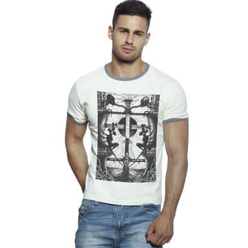 Мужская футболка бежевая с принтом Scandaloso Чужие 0503222m-EP