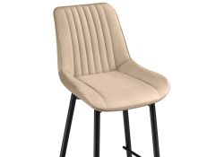 Полубарный стул Седа велюр бежевый / черный