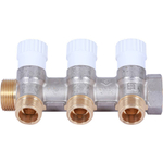 Коллектор распределительный STOUT 3/4" на три отвода 1/2" под плоское уплотнение