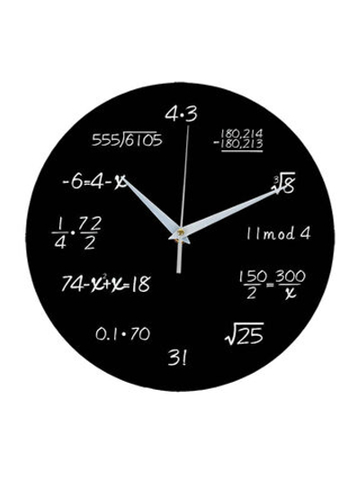 Часы настенные черные деревянные Ideal "Формулы расчета времени", 30 см
