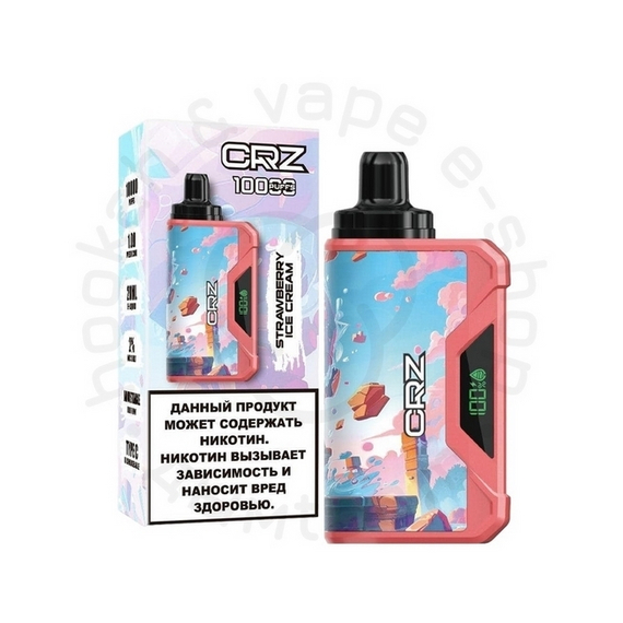 Одноразовая ЭС CRZ 10 000 &quot;Клубничное мороженое&quot; (Strawberries with cream) (М)