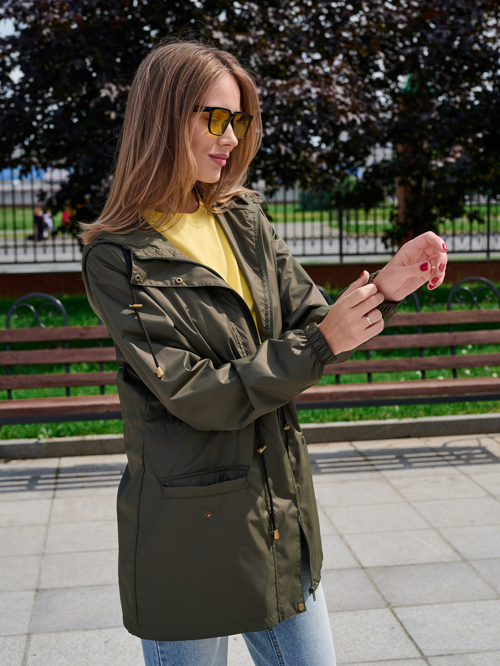 Ветровка женская "Грин" хаки