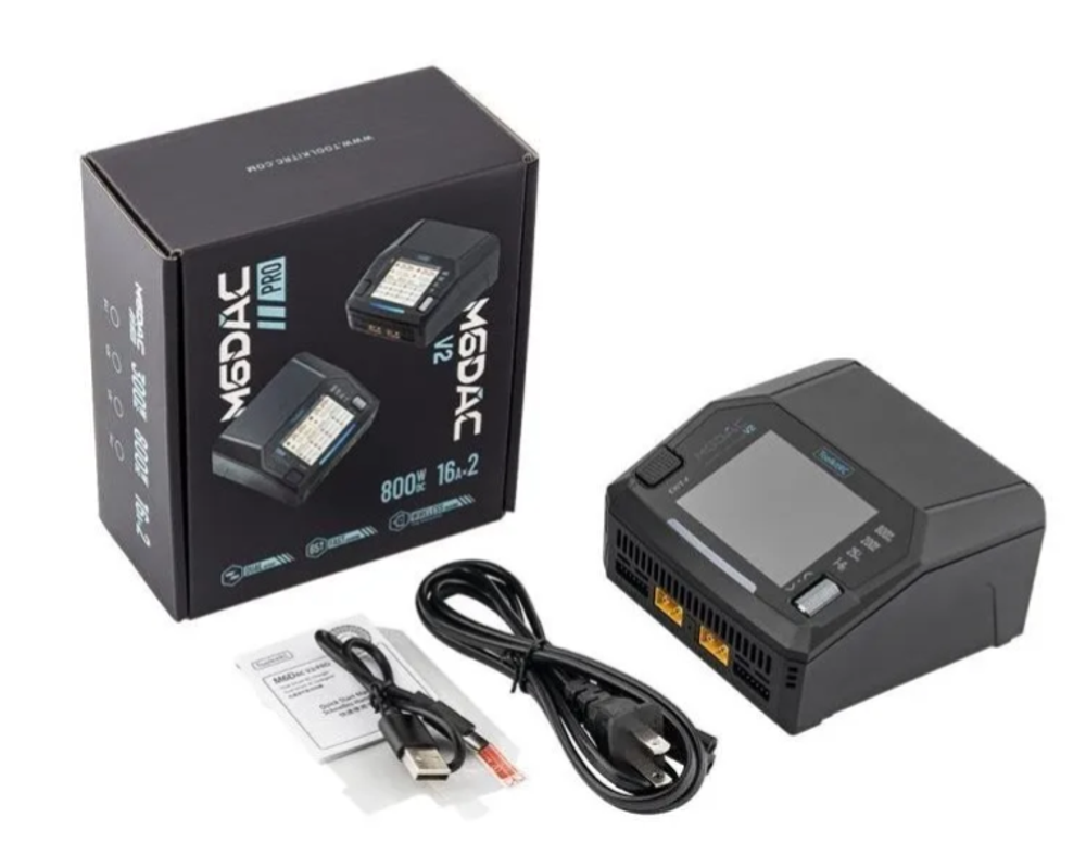 Зарядное устройство ToolkitRC M6DAC V2 PRO (двухканальное, AC/DC, 200/800 Вт)