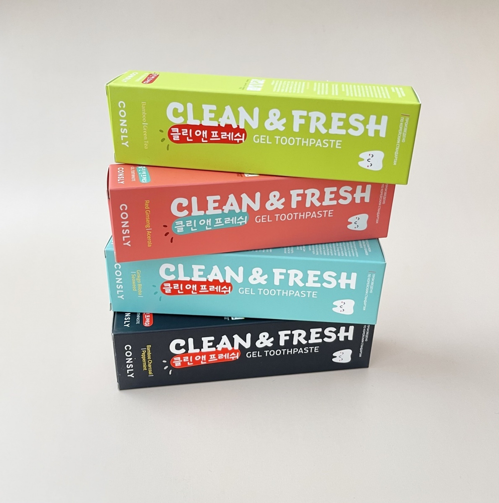 CNS Паста зубная гелевая Clean&Fresh с бамбуковым углем и перечной мятой Bamboo Charcoal & Peppermint Gel Toothpaste, 105г