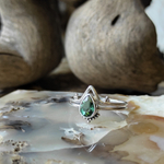 Кольцо КОРОНА АЖУР, зеленый кварц/серебро