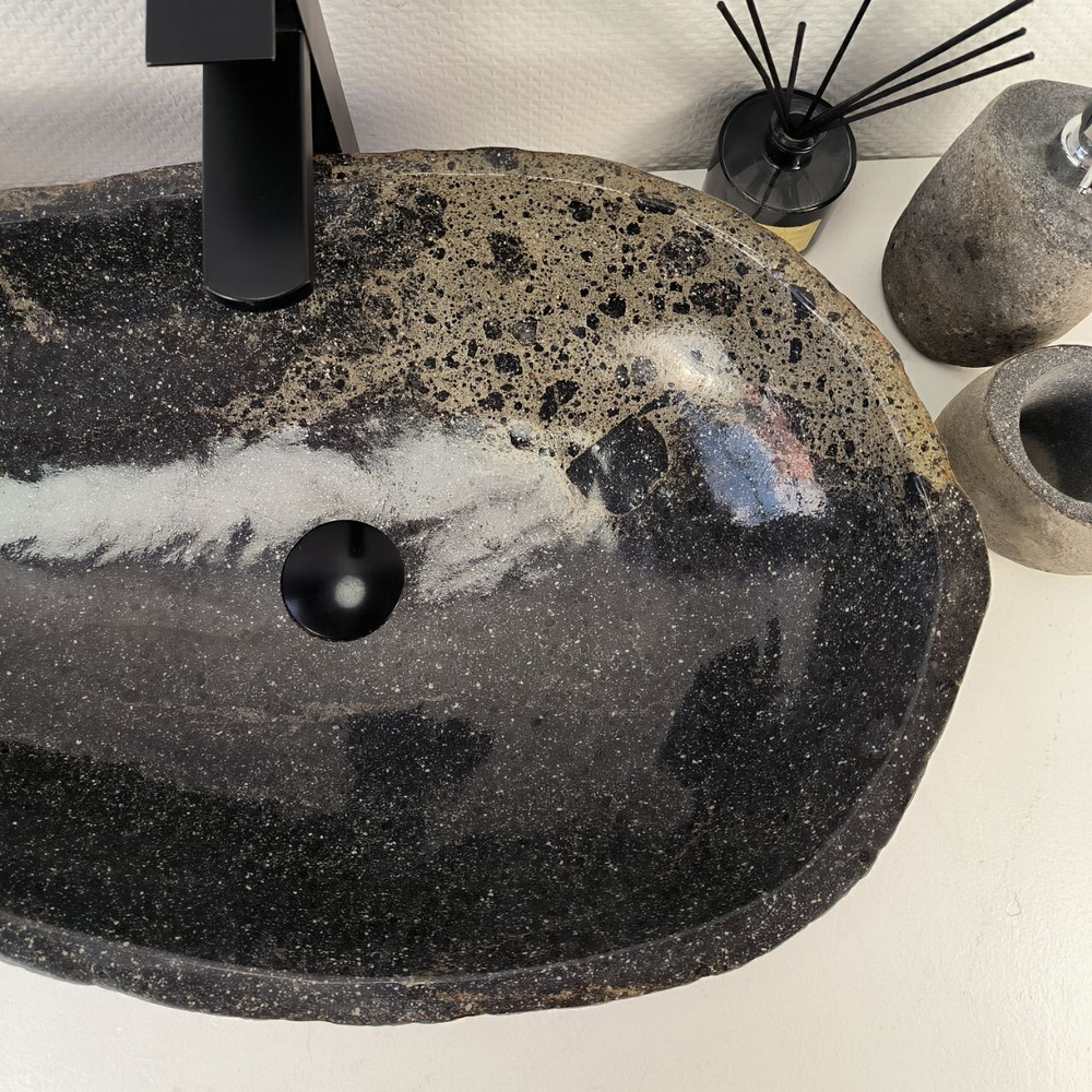 Каменная раковина из речного камня RS-05528 (66*39*16) 0858 из натурального камня