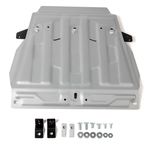 Защита картера Rival (часть 1) для Lexus LX III (V - 5.7) 2007-2015/Lexus LX III рестайлинг (V - 4.5D; 5.7) 2015-н.в./Toyota Land Cruiser 200 (V - 4.5D; 4.7) 2007-2012/Toyota Land Cruiser 200 рестайлинг (V - 4.5D; 4.6) 2012-2021, штампованная, алюминий 4 мм, с крепежом, 333.5713.2