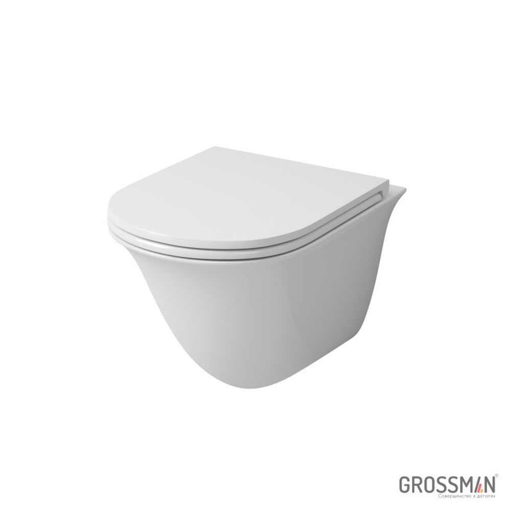 Унитаз подвесной с тонкой крышкой GR-4412S