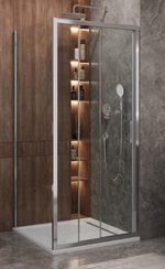 Душевой уголок Cezares MOLVENO-AF-31-100-C-CR-IV, 100х100х195, профиль хром, стекло прозрачное