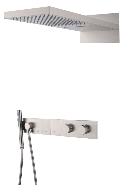 Boheme Встроенная душевая система ZODIAC с термостатом, трехпозиционная Nikel Brush