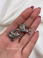 Металлический логотип Барб. серебристый