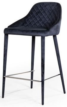 Стул полубарный Douglas, бархат чёрный