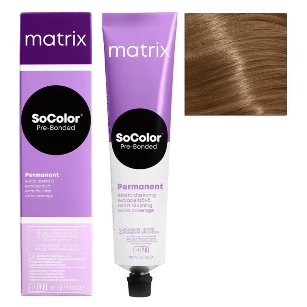 Matrix SoColor Pre-Bonded Крем-краска для седых волос 508M светлый блонд мокка, 90мл