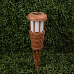 Светильник уличный ЭРА ERASF22-35 на солнечной батарее садовый Факел бамбук | Садовые декоративные светильники