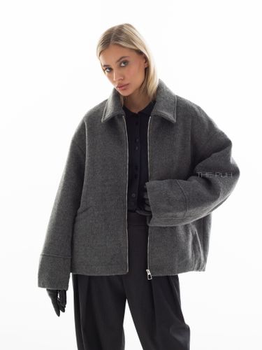 Шерстяная куртка на молнии в цвете графит