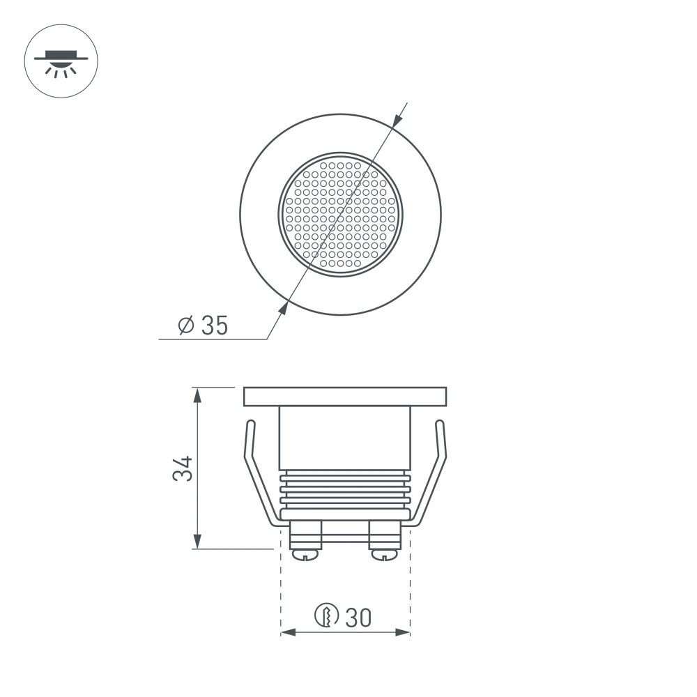 Светодиодный светильник LTM-R35WH 1W Day White 30deg (Arlight, IP40 Металл, 3 года) 020752