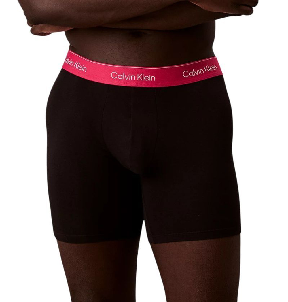 Мужские спортивные боксеры Calvin Klein Briefs Cotton Stretch 3P - black/white/pink