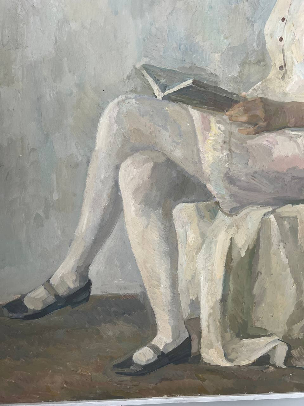 Винтажная картина «Девушка с книгой»