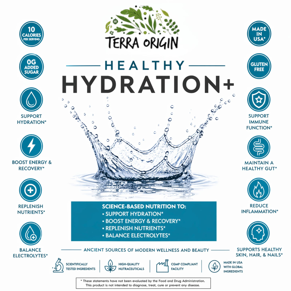 Terra Origin, Healthy Hydration+, клюквенный лаймад, 30 пакетиков On the Go, 6,2 г (0,22 унции) каждый