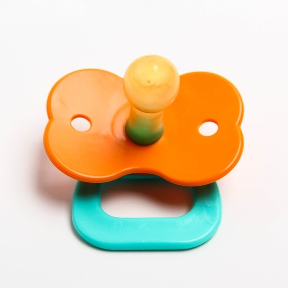 1102662 Пустышка латексная классическая «Стрекоза» с кольцом, от 0 мес., цвета МИКС