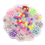 Набор для создания украшений-бусины Alingar, 155х155х18 мм, "Цветочек", 9 видов бусин, 1х2,1 м леска, пластик.пенал