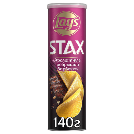 Чипсы картофельные LAY'S Stax Ребрышки барбекю 140гр