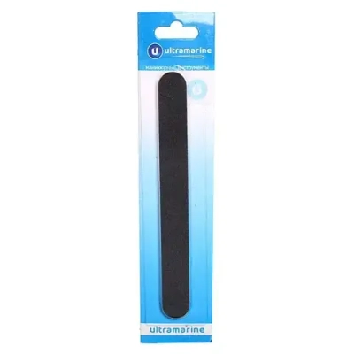 Пилка для ногтей наждачная на блистере прямая «Ultramarine», цвет черный,17,5*2см✦
