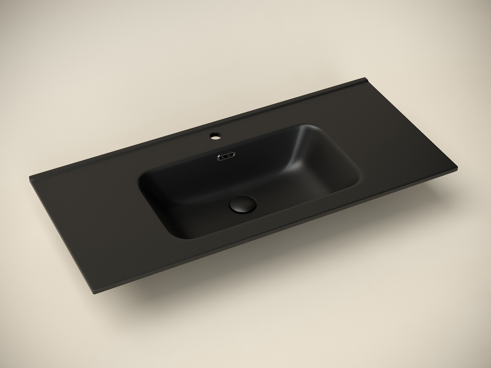 Умывальник накладной прямоугольный (цвет Черный Матовый) Element 1010x465x180мм