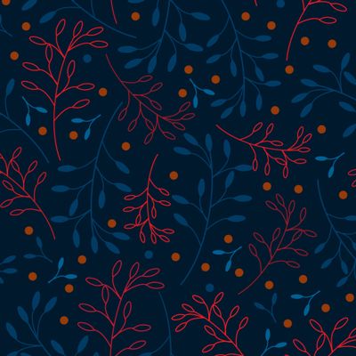 Blue and red flowers