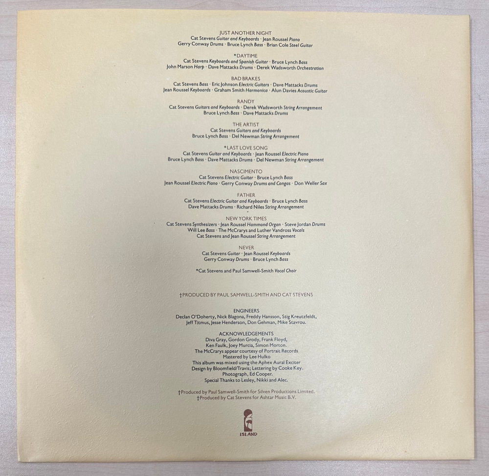 Cat Stevens - Back To Earth (Скандинавия 1978г.)