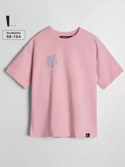Розовая футболка для девочки трикотажная