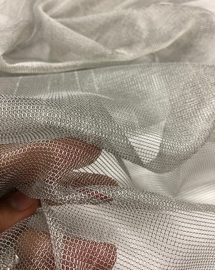 Тюль-сетка однотонная арт.38488 col. 001 серебро (высота 300 см, Турция)