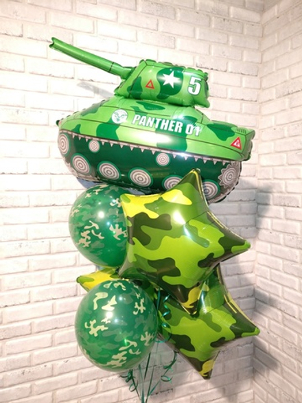 Набор шаров "23 февраля с танком"