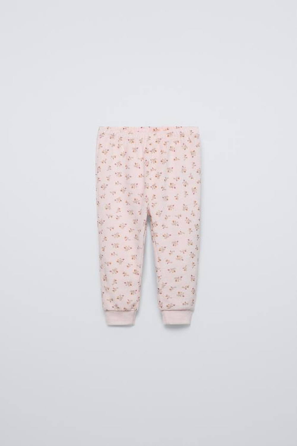 ZARA ВЕЛЮРОВАЯ ПИЖАМА С ЦВЕТОЧНЫМ ПРИНТОМ, РОЗОВЫЙ