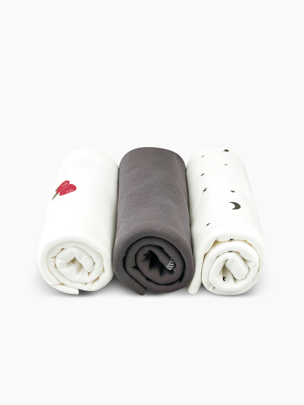 Сет из 3х пелёнок Mjölk Брусника/Steel Grey/Ночное Небо