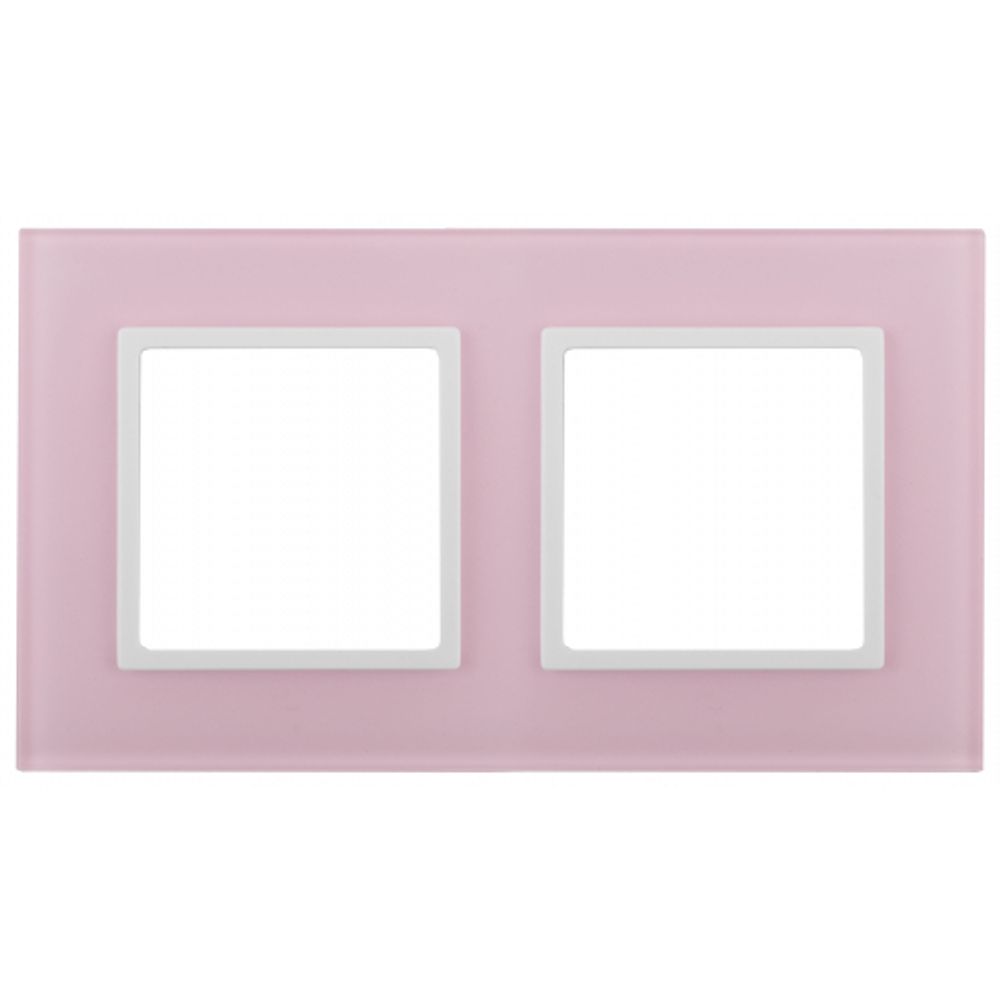 14-5102-30 ЭРА Рамка на 2 поста, стекло, Эра Elegance, розовый+бел | Elegance Розовый + Белый