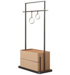 Комод с вешалкой 4591, 190-100 см, экокожа, шпон ореха