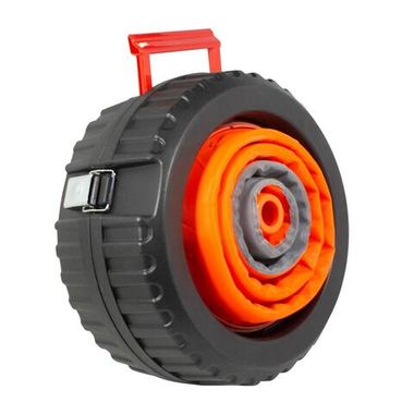 Набор инструментов ''в дорогу''14пр.(трос,стартовые провода,перчатки,жилет,нож,отвертка,изолента,утконосы,молоток,сигнальный фонарь), кейс ''колесо'' FORCEKRAFT FK-1014