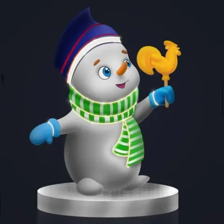 Уличная фигура "Снеговичок с леденцом"