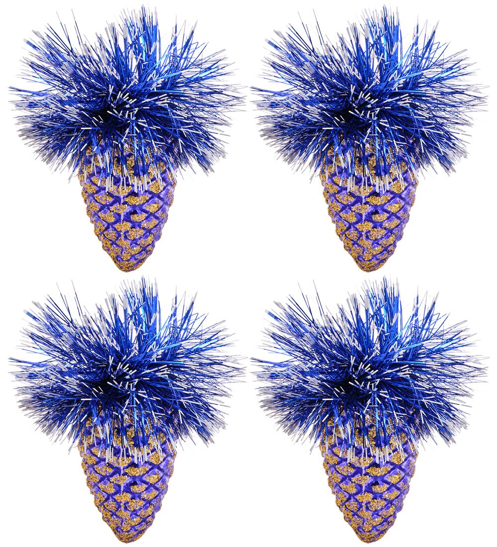 Элита НФШ-1223/2 Набор ел.украшений Шар 4шт «Шишки» синий