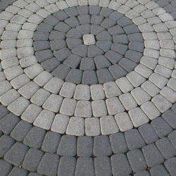 Тротуарная плитка КЛАССИКО (круг) - Гранит Серый, комплект из 3 видов плит