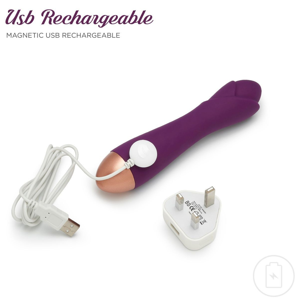 Фиолетовый вибратор Ooh La La Flower Vibrator - 18 см. (Цвет: фиолетовый)